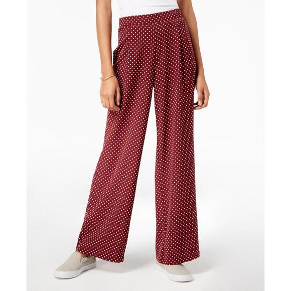 Ultra Flirt Pants - Ultra Flirt Womens Ikeddi Polka-Dot Wide-Leg Pants Size S